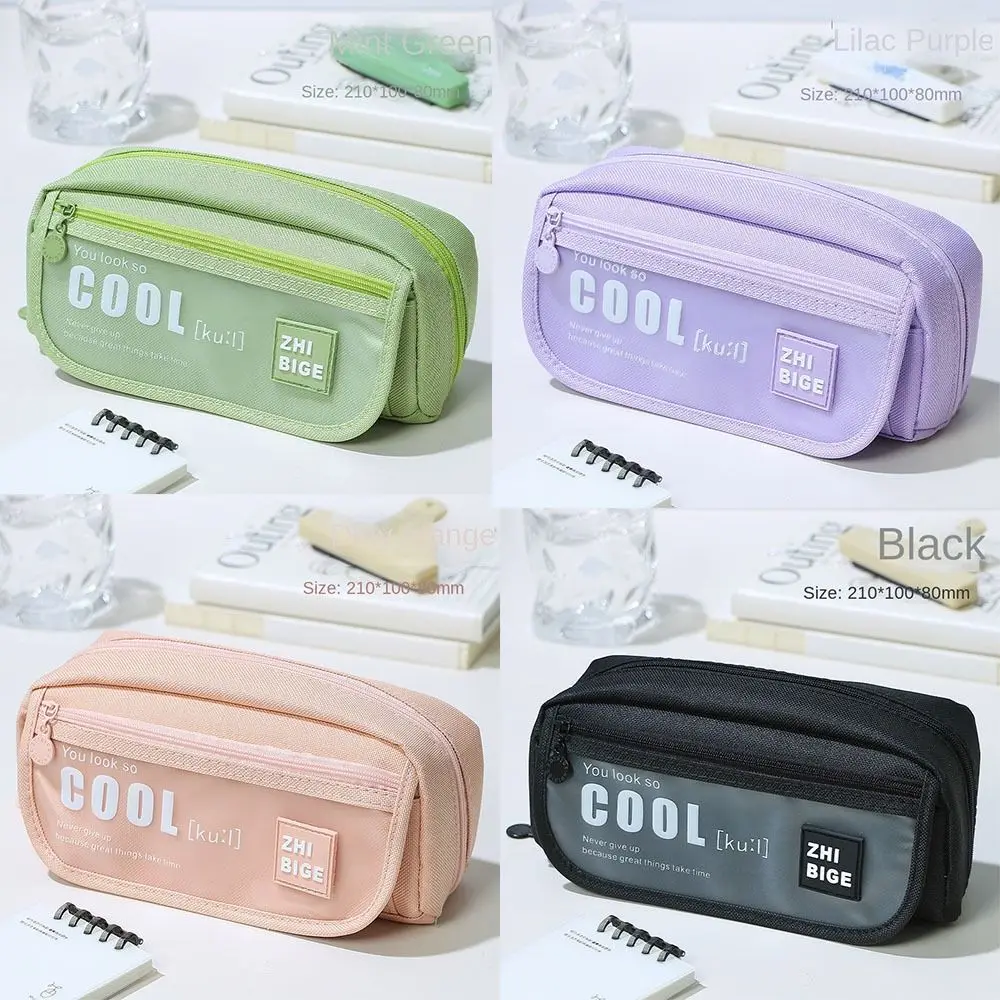 

Oxford Cloth Pencil Bags Reusable Large Capacity Multi Layer Foldable Pencil Pouch Stationery Storage Case Desktop