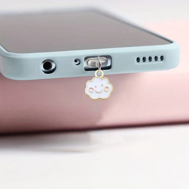 Mobile Phone Dust Plug White Cloud Fashion Alloy Pendant Jewelry Dust Plug Charging Port Plug
