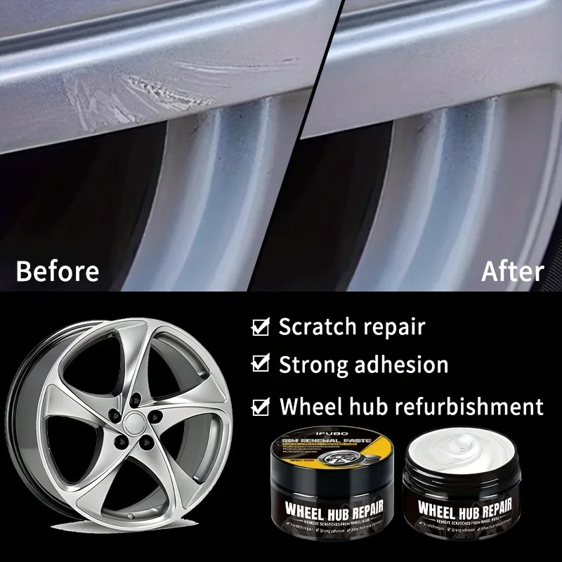 Car Wheel Rim Repair Paste for Scratch Refurbishment Tire Rim Scratch Paint Repair Black And White Silver Aluminum Alloy
