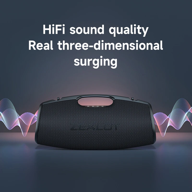 ZEALOT S78 120W High power bluetooth speaker portable RGB colorful light waterproof wireless subwoofer 360 stereo surround TWS 3