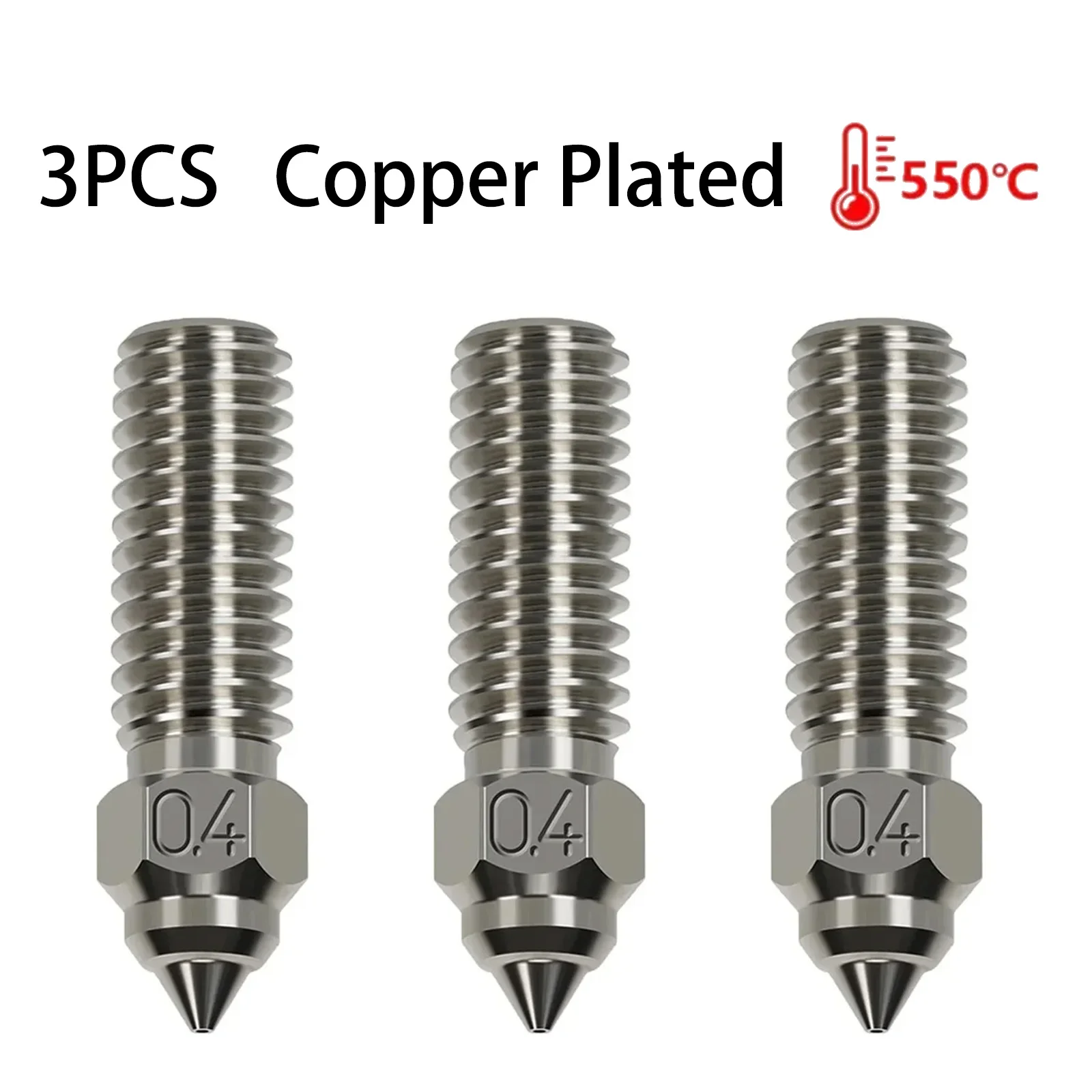 Premium Brass-Plated Copper Hard Steel 3D Printer Nozzles