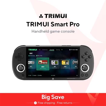 Trimui Smart Pro Handheld Game Console 4.96''IPS Screen Linux System Joystick RGB Lighting Smartpro Retro Video Game Player Gift