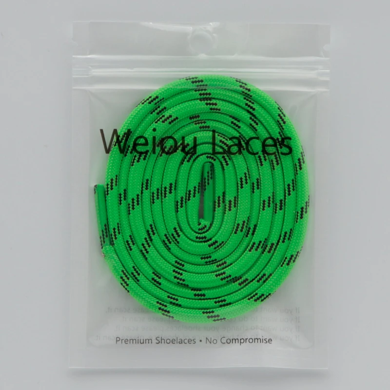 Weiou Lace 5MM Shoe Accessory Luxury Green Rope Environmental Polyester Sneaker Canvas String Nice Selection For Drop Shipping