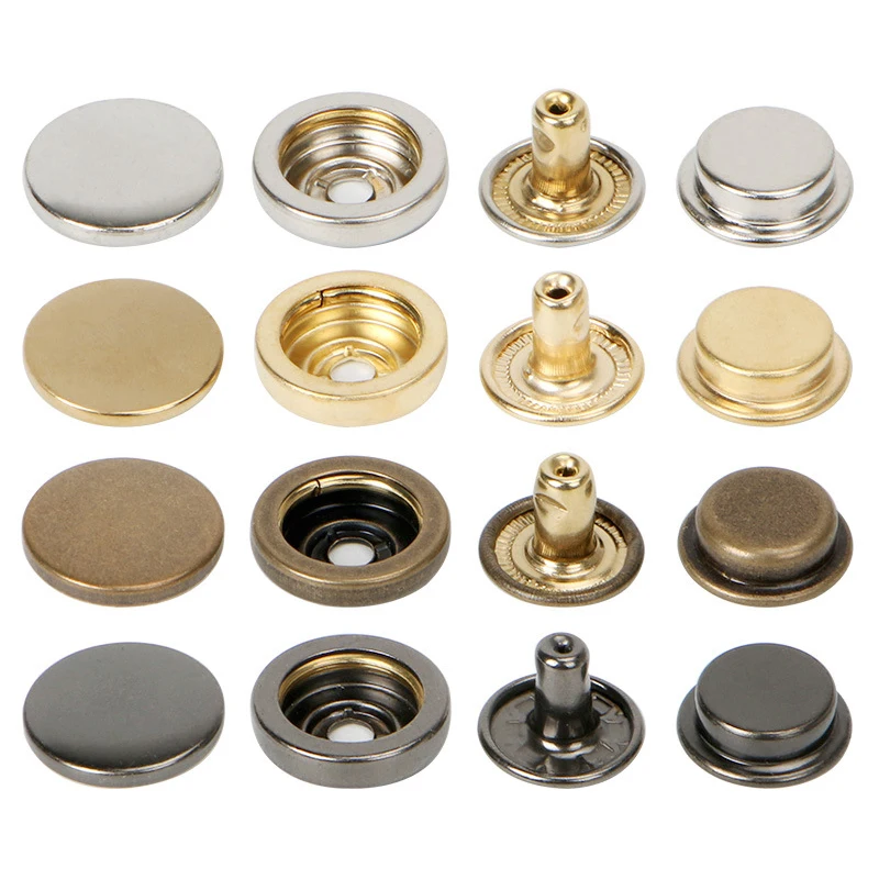 

50 Sets Fastener Snap Kit Heavy Duty Press Snap Button or Marine Boat Canvas Bag Leather Down Jackets Craft Brass Double Sided