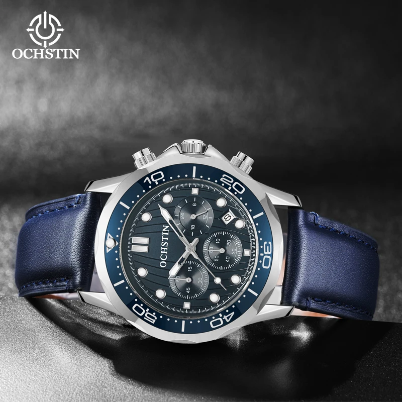 OCHSTIN Promotional Model 2024 Mariner Simple Comfort Watch Multifunction Quartz Movement Men's Quartz Watch