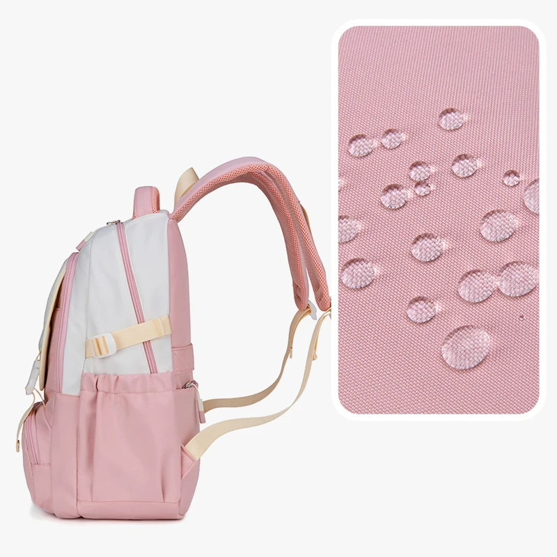 Junior High School Student Schoolbag Female 2024 New Large Capacity 3 to 6 Grade High-Looking Cute Pink Backpack Backpack