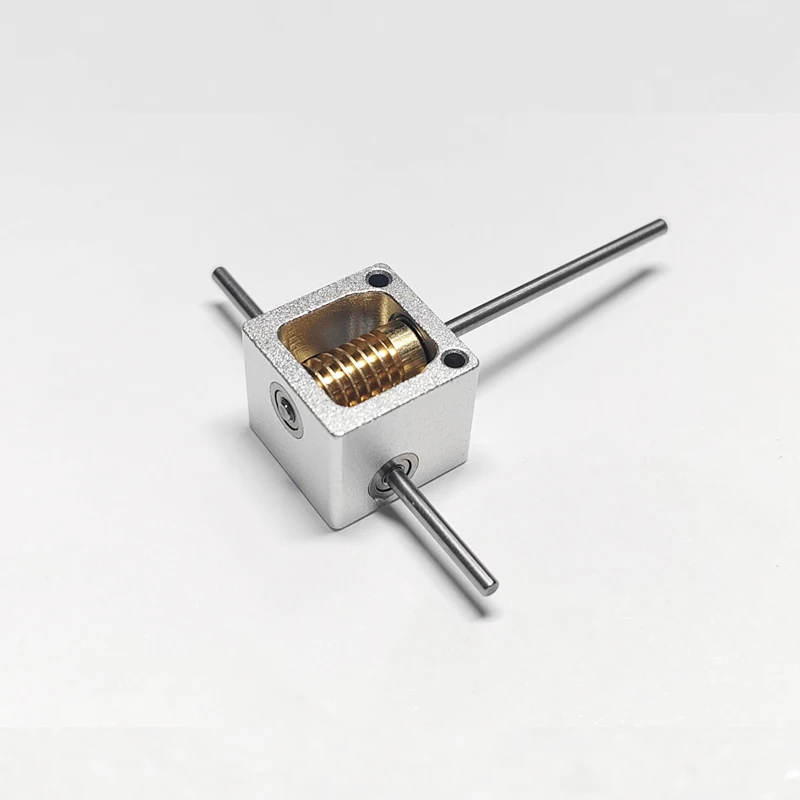 【2MM】Shaft Mini Worm Gear Box 0.4M Turbine Worm Gear Micro 90&deg; Transmission Box 15-Times Reduction Mechanism Gearbox DIY
