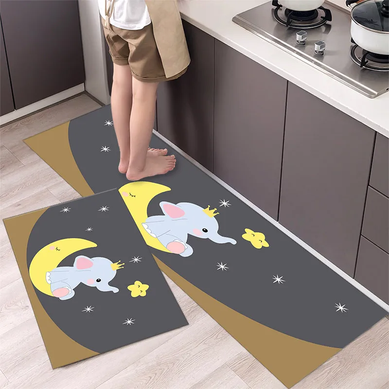 thumbnail image 1 of Alfombra de cocina antideslizante moderna para el hogar, alfombra suave de dibujos animados simple a la moda, alfombra de baño de tira larga, felpudo de entrada lavable y duradero, 1 of 5