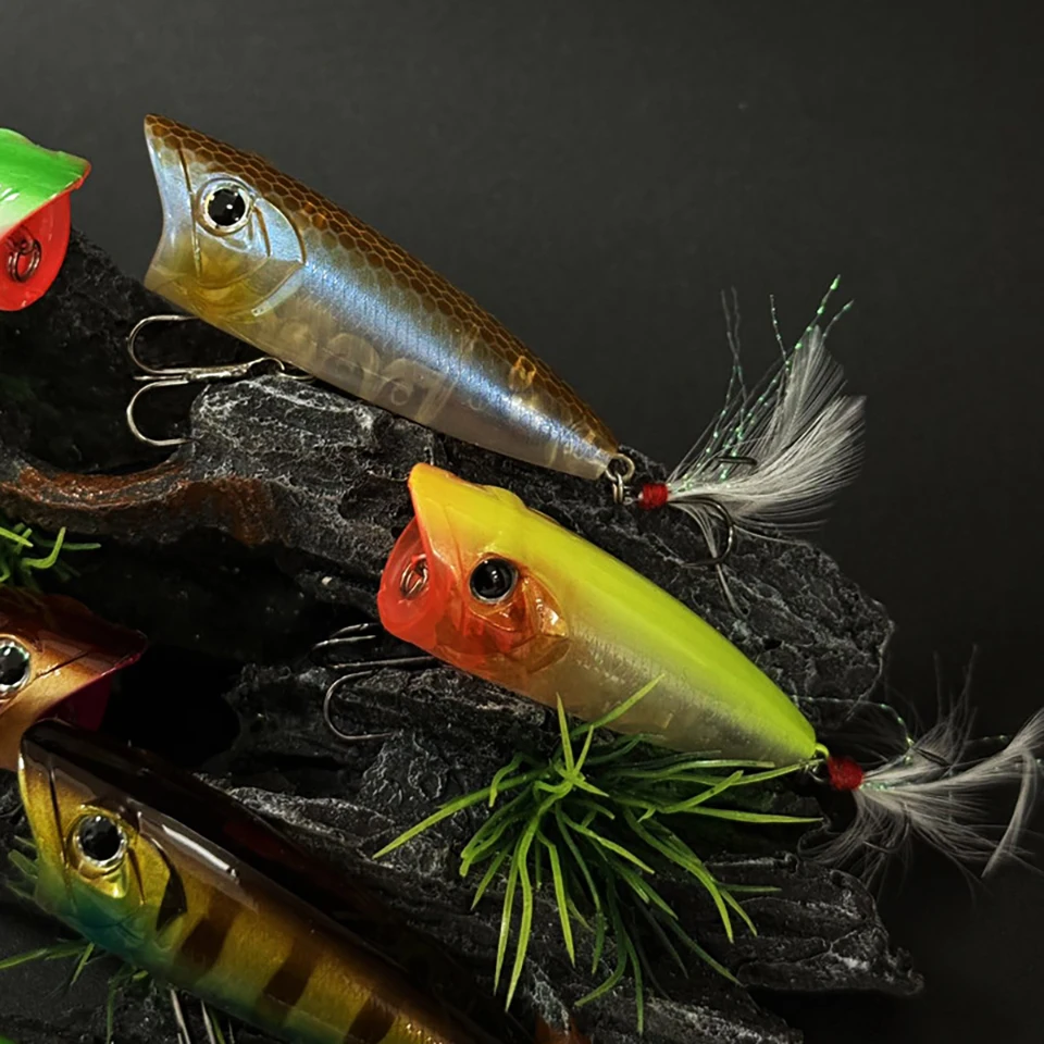 WALK FISH 1Pcs 70MM/12.6G Popper Fishing Lures Topwater Bass Pike Long Casting Floating Wobbler Fishing Accessories Hard Bait - 5
