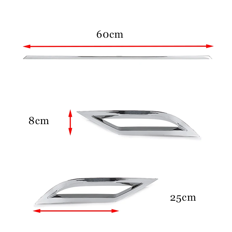 Car Rear Bumper Diffuser Lip Spoiler 3Pcs For Volkswagen