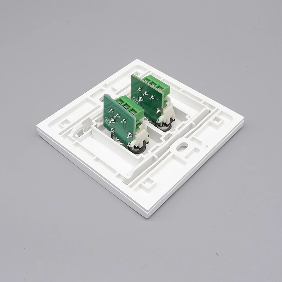 PA System Standard 86 Two Ports Red&White Audio Panel Socket Keystone Faceplate Lotus Multimedia AV Socket Audio Plug Face Plate