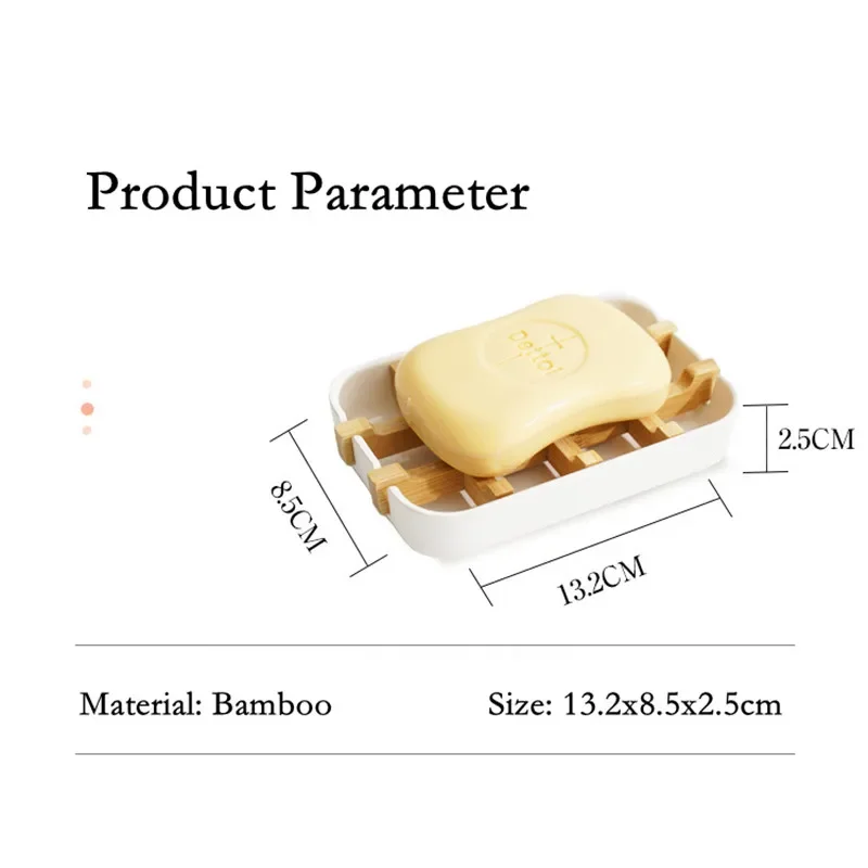 Bamboo Eco-friendly Portable Soap Dish with Handcrafted Wooden Holder and Tray
