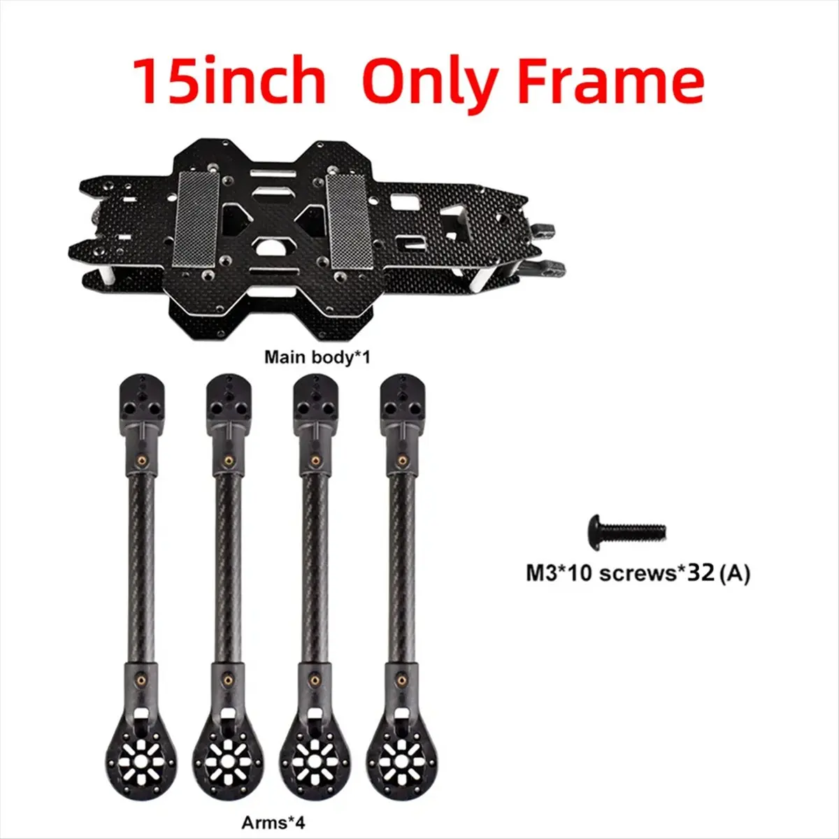 Cadre drone FPV 15 pouces 580mm en fibre de carbone, bras renforcés et fixation moteur