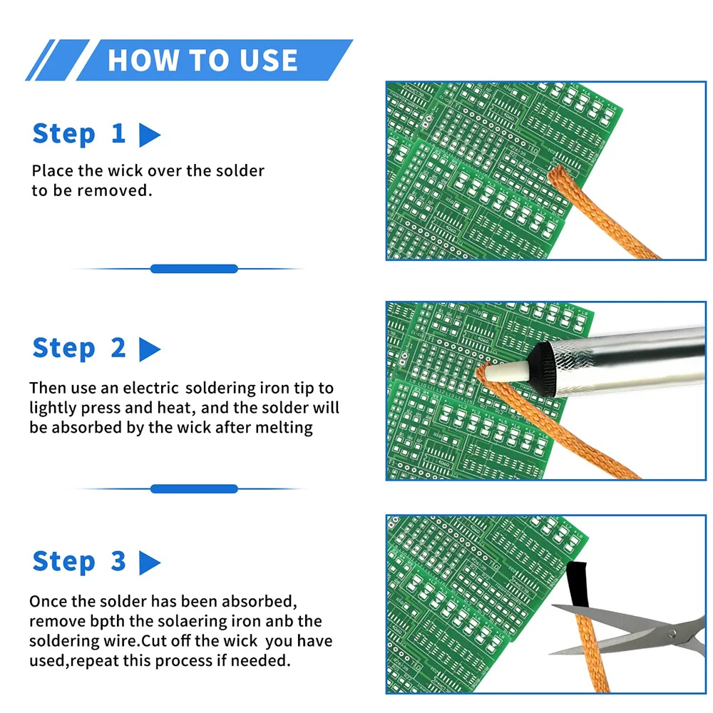 1mm-2.5mm-4mm 1.5M 3M solder suction wire desoldering tool Desoldering Braid Solder Remover Wick Wire Welding Tin Sucker Cable Lead Cord Flux Repair Tool AN