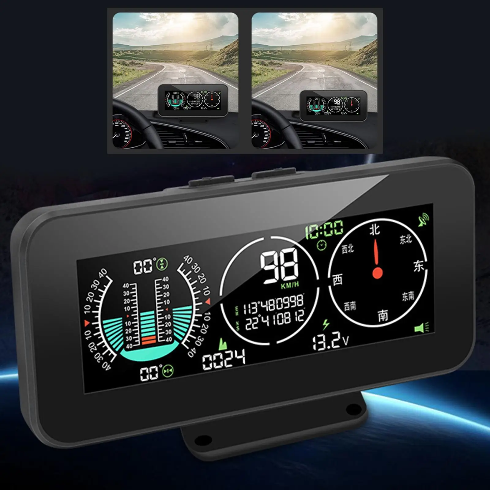 

Digital Speedometer M60 Roll Angle GPS Mini HUD Heads up Display Inclinometer
