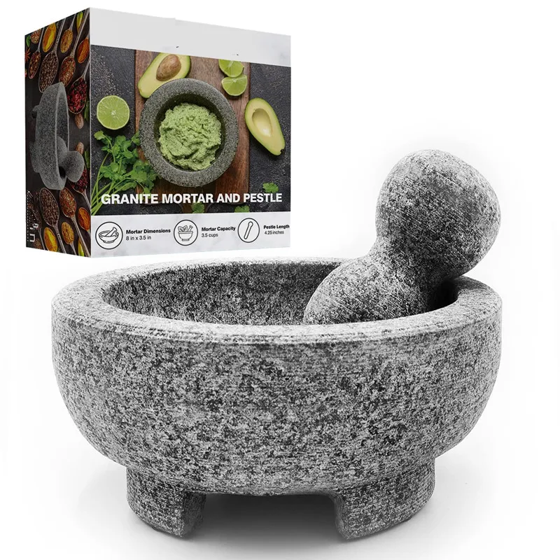 Mortier et pilon en granit gris Kitchen Kraft