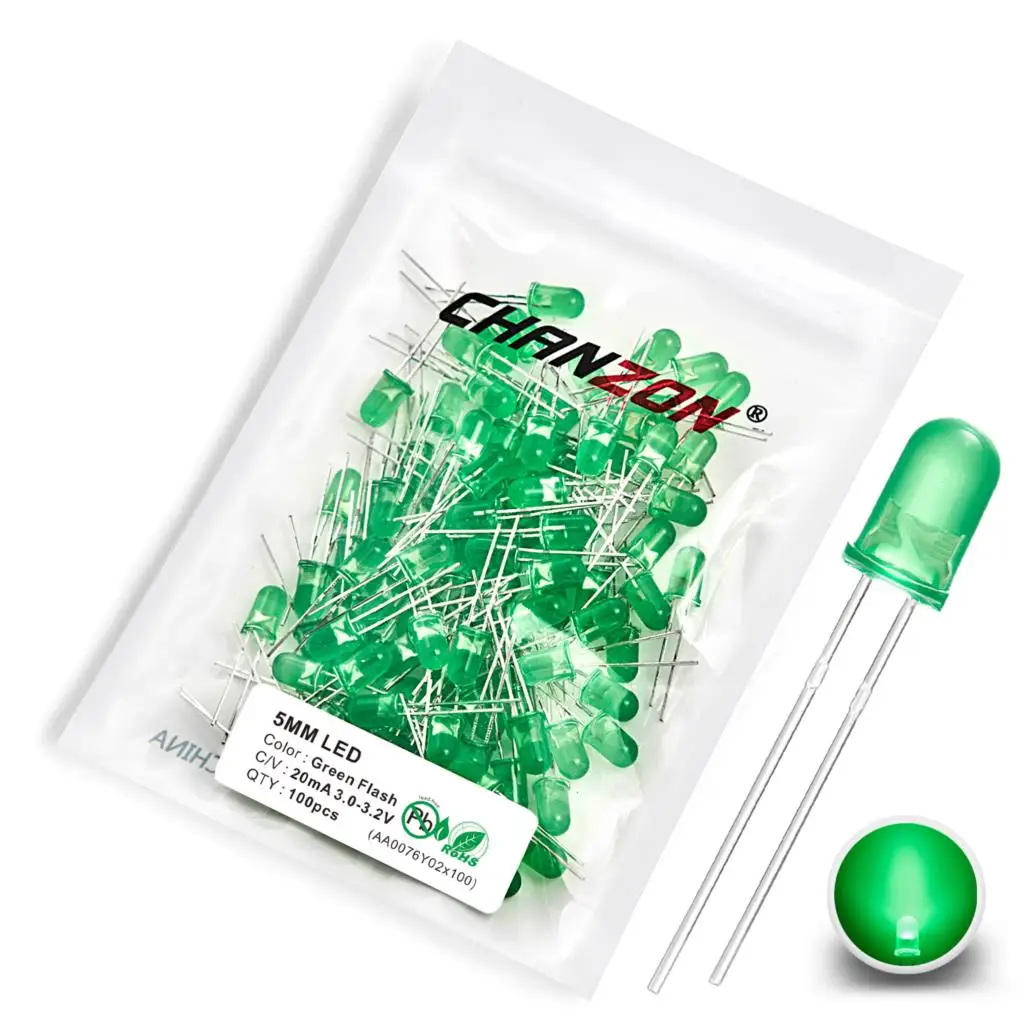 100 Pcs 5 Ulticolore Dynaique Clignotant Rapide LED Diode Luières