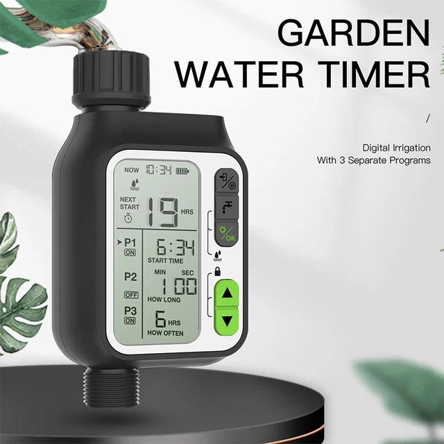 Eshico HCT-355 Un arroseur automatique de fleurs à détection de pluie pour balcon de jardin Contrôleur d'irrigation d'arrosage intelligent à grand écran 1