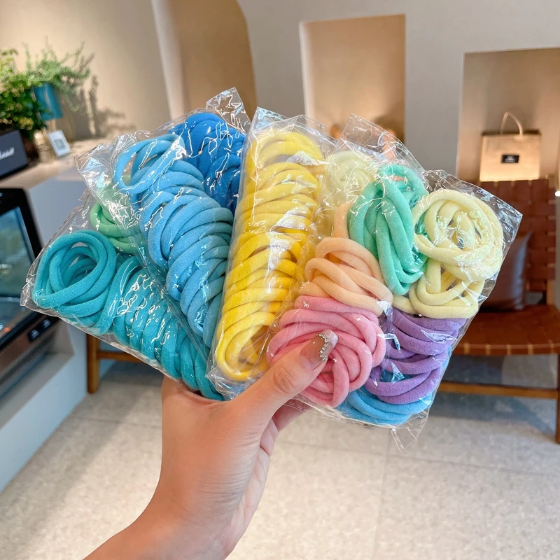 Hair Accessories Hair Bands 50Pcs/Set Women Girls Nylon Elastic Ponytail Holder Rubber Bands Scrunchie