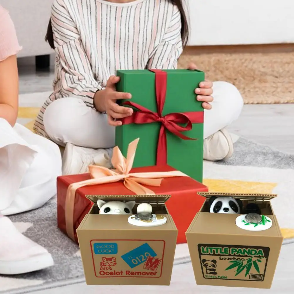 Children Coin Bank Automatic Coin Stealing Piggy Bank for Kids with English Speaking Cat Money Saving Box for Children for Us 6