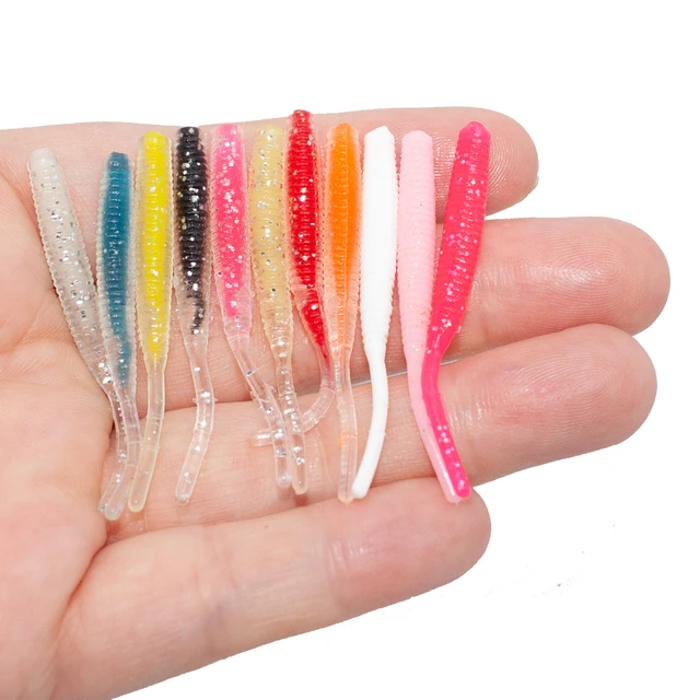 Micro Worms 10pcs 4.8cm 0.4g Lures Rock Fishing Ultra Fishing Soft