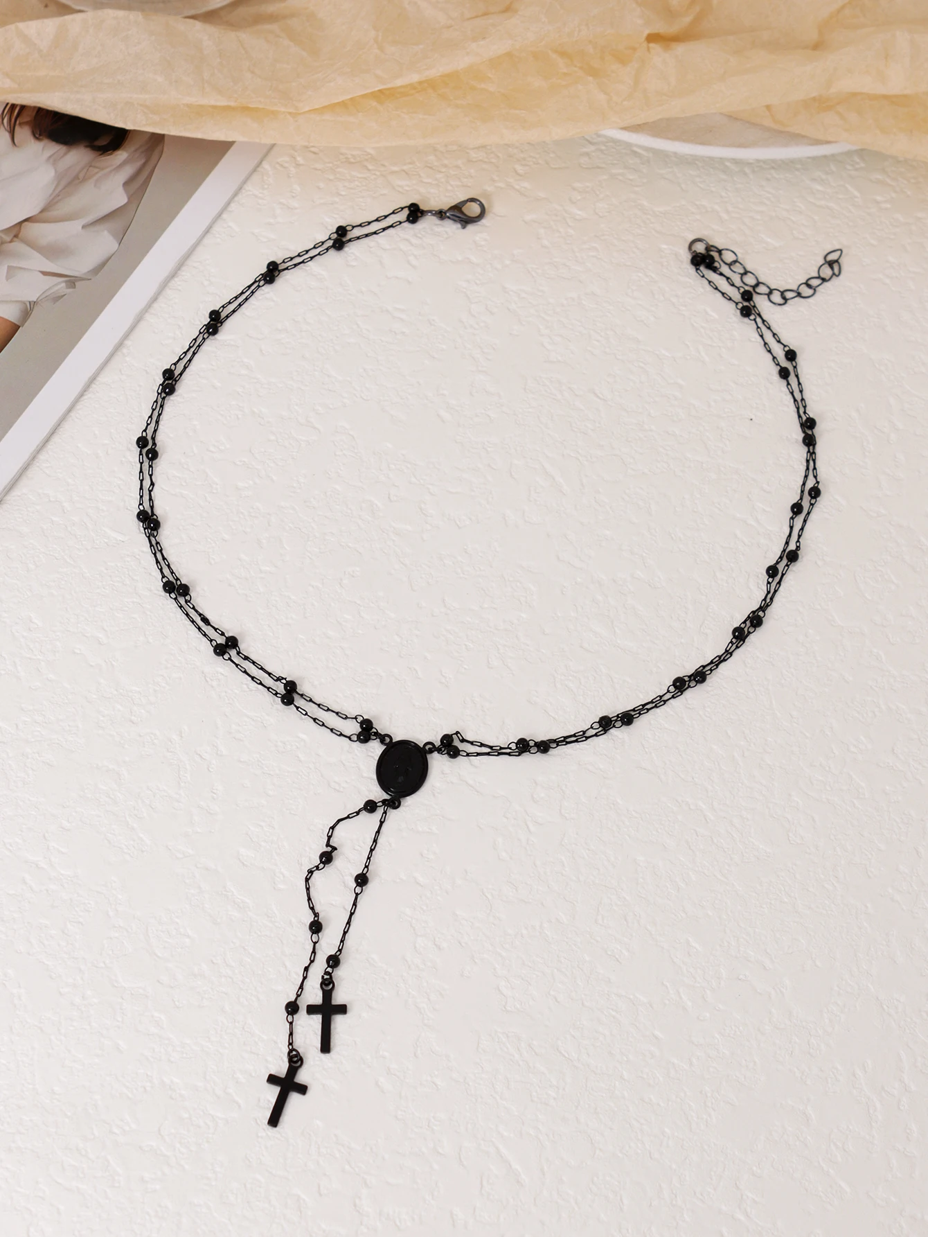 Virgin Pendant Cross Electroplated Copper Necklace for Women