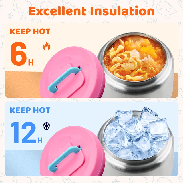 Boîte à déjeuner compacte avec récipient isolé de 8oz, récipient à collation, récipient à Sauce, bol de rangement, plateau à glace à Double compartiment BPA 5