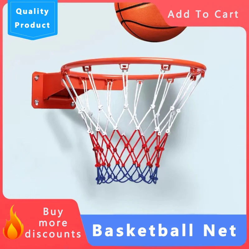 Standard Basketball Net Red+white+blue Tricolor Basketball Hoop Net