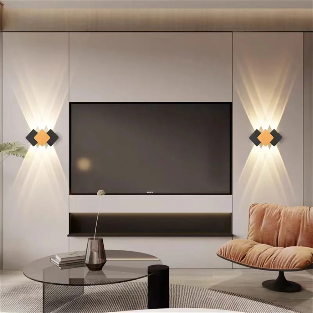 Indoor & OutdoorLED Waterproof Double-headed Wall Lamp Modern Modeling Lamp External Wall Pillar Courtyard Terrace Bedroom lamp