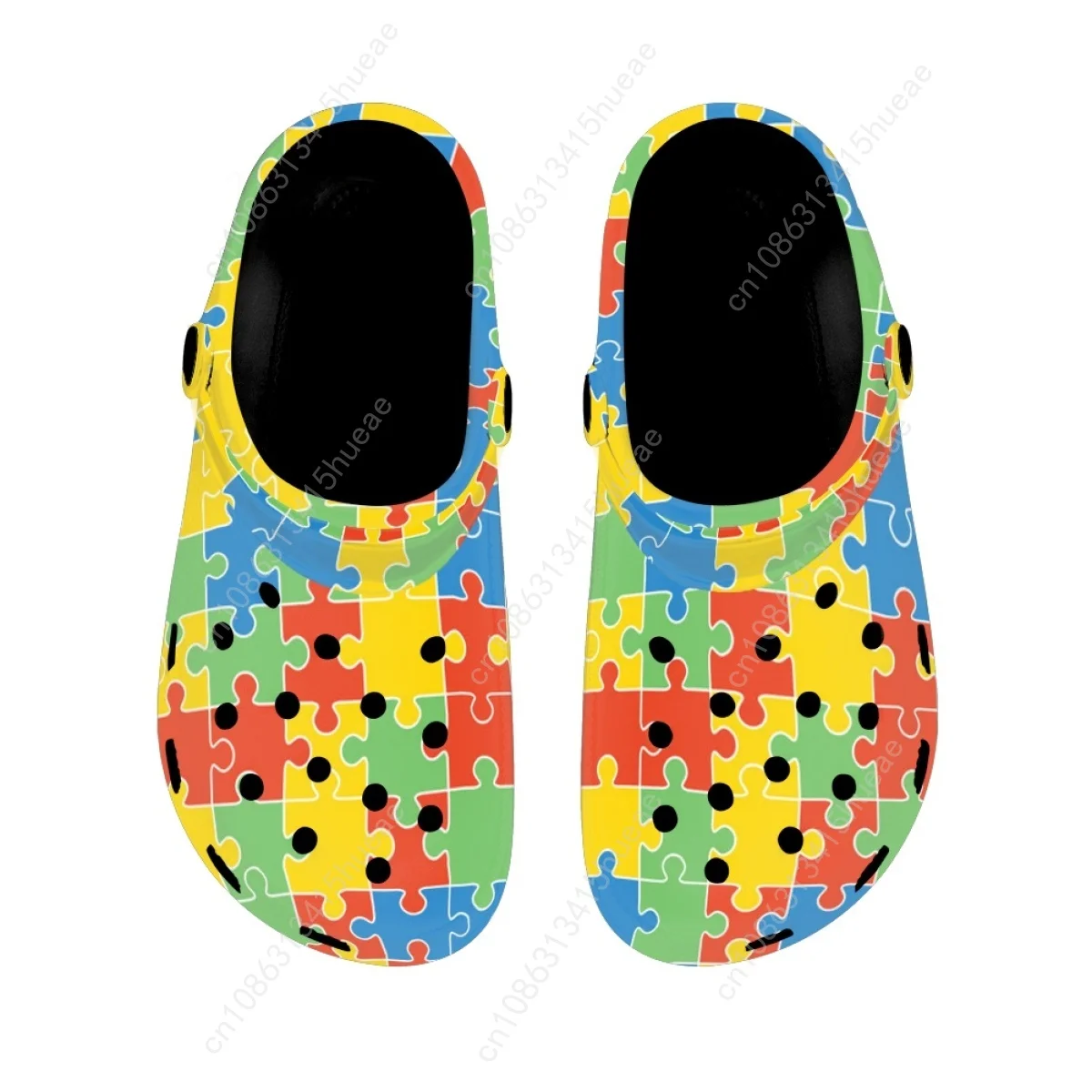 2023 Summer Autism Awareness Slippers Indoor Bath Non-Slip Home Beach Sandals Feamale Ladies Flats Garden Shoes New Zapatos