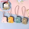 1pc Cute Dinosaur Name Sticker Pendant Cartoon Animal Plush Stuffed Doll Anti-lost Mark Name Tag Charm Keychain Bag Decor 1