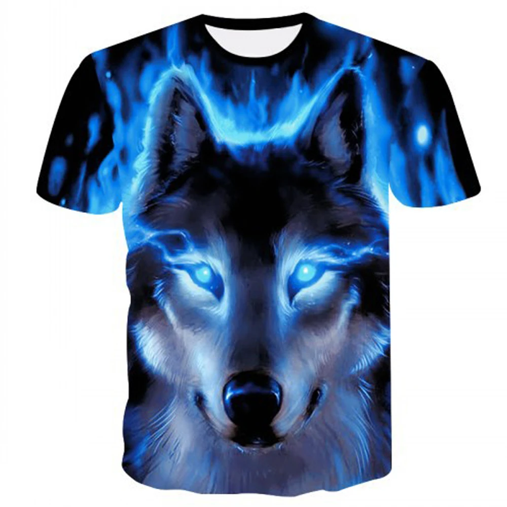 

Summer Men Fashion T-shirt For Male Sport 3D Print Animal Wolf Blouse Graphic T Shirts Short Sleeve Tee Gym Designer Clothes