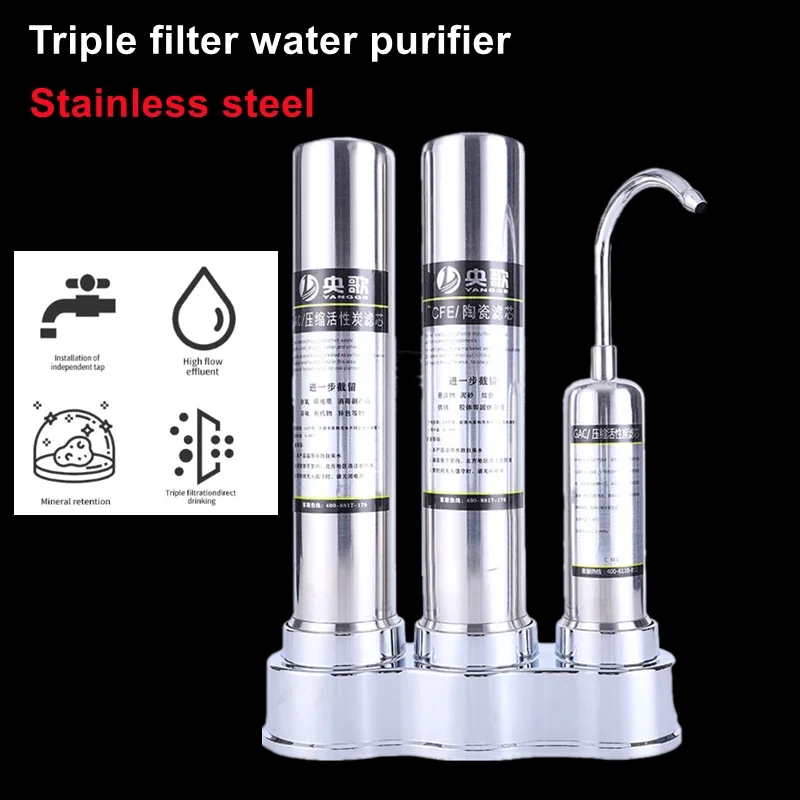 Household Filter System Purifying Machine Kitchen Countertop Drinking Water Purifier Ceramic Activated Carbon