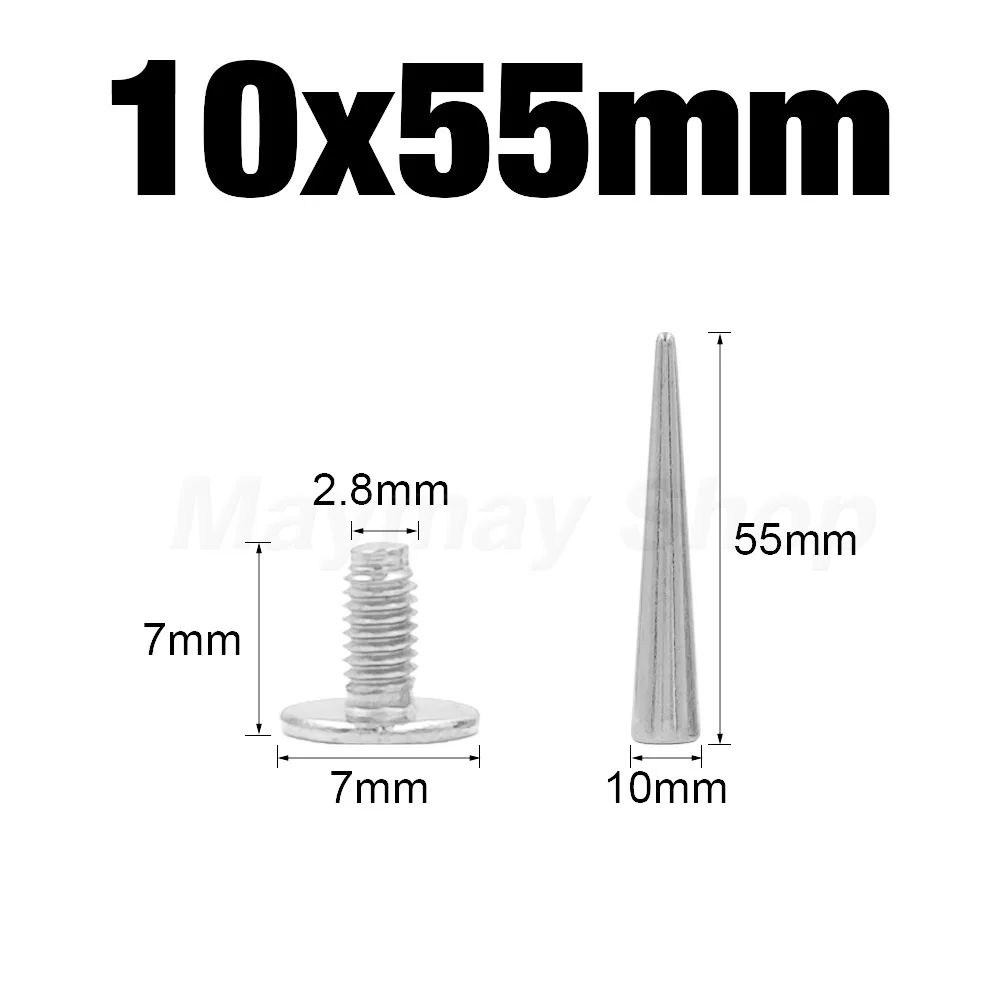 Metal Silver Bullet Spikes Rivets for Punk Rock Fashion and Leather Craft Accessories