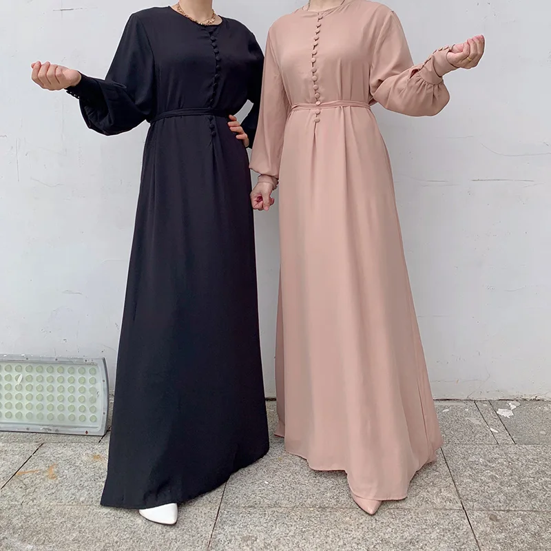 

Ramadan Eid Djellaba Women's Dresses Abayas For Women Dubai Turkey Muslim Islam Abaya With Belt Islamic Clothing