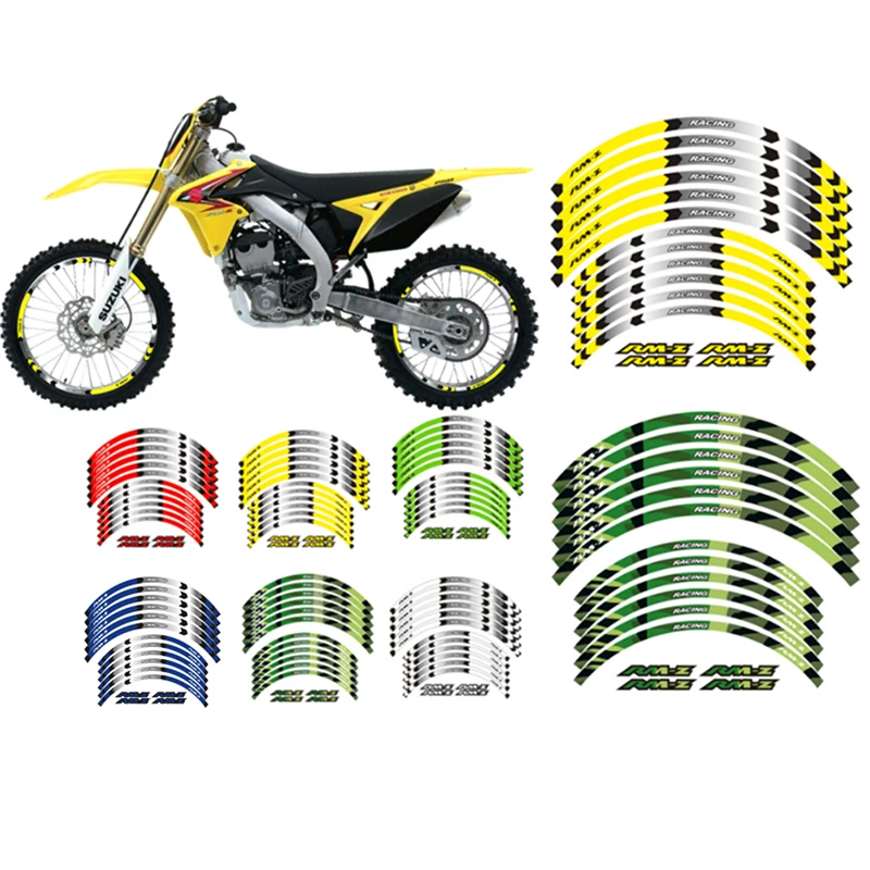 

For Suzuki RMZ450 RMZ 450 RM Z450 Z 2005-2020 2019 2018 Motorcycle Accessories Stickers Rim Decals Wheel Hub Reflective Stripe