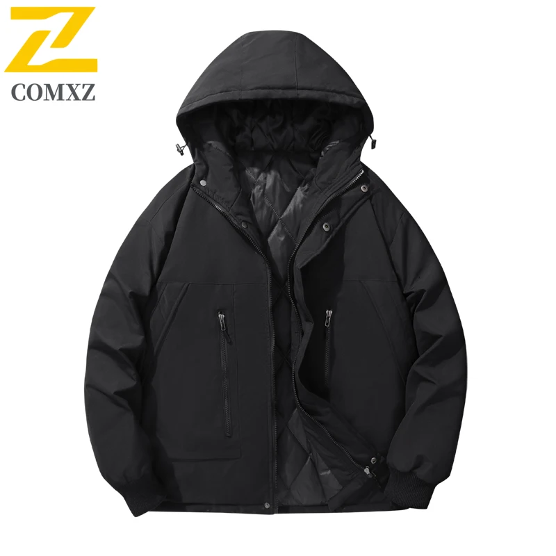 EiAO Jacket Men's Thermal Graphene  Windproof Waterproof Winter Coat with Fleece Lining for Mountaineering Camping Ice Fishing