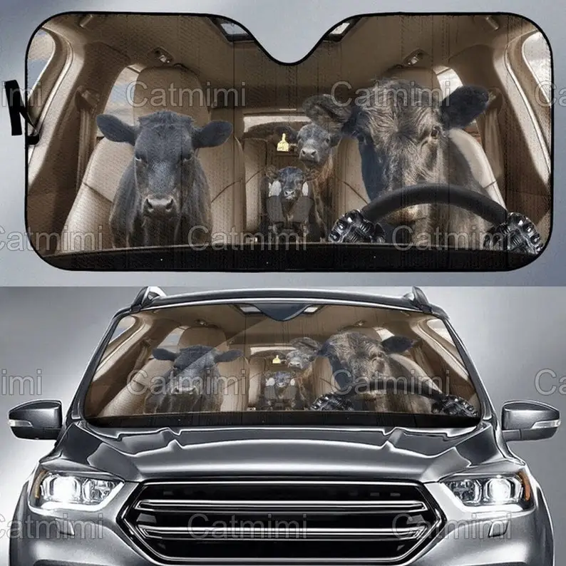 

Angus Cattle Family Car Sun Shade, Cattle Sun Shade, Windshield Sun Shade, Angus Cattle Gift, Mother Gift, Gifts For Him PHT1421