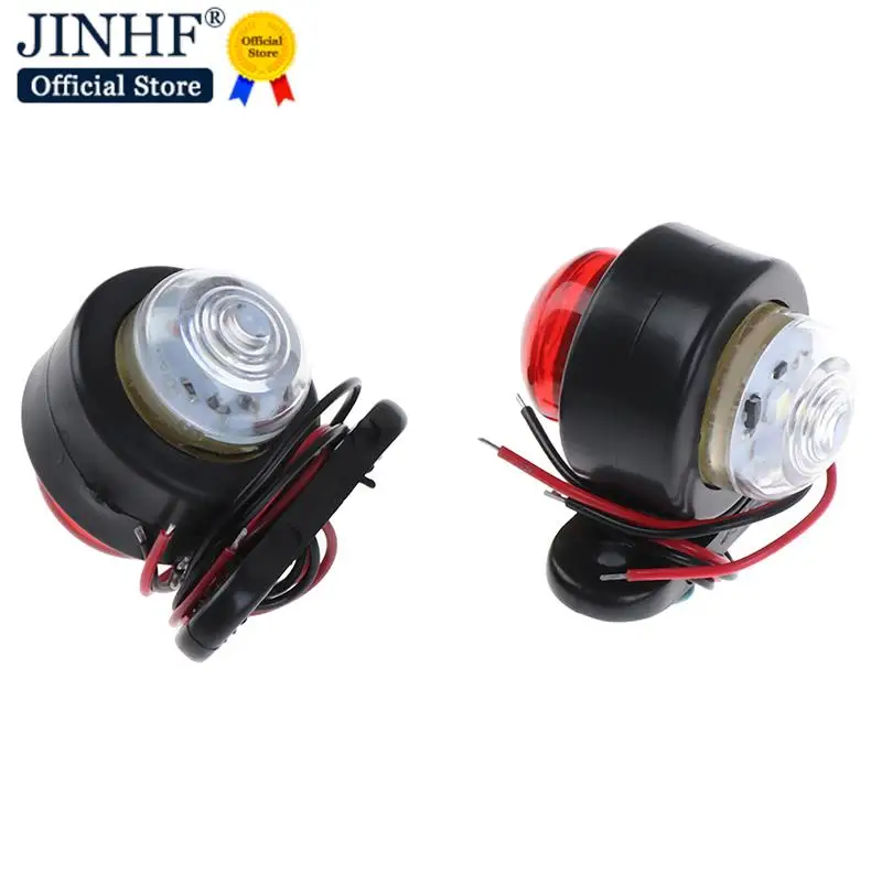 2Pcs Car Truck Trailer LED Side Marker Light White Red Turn Signal Clearance Light Indicator Lamp For Lorry Van Caravans