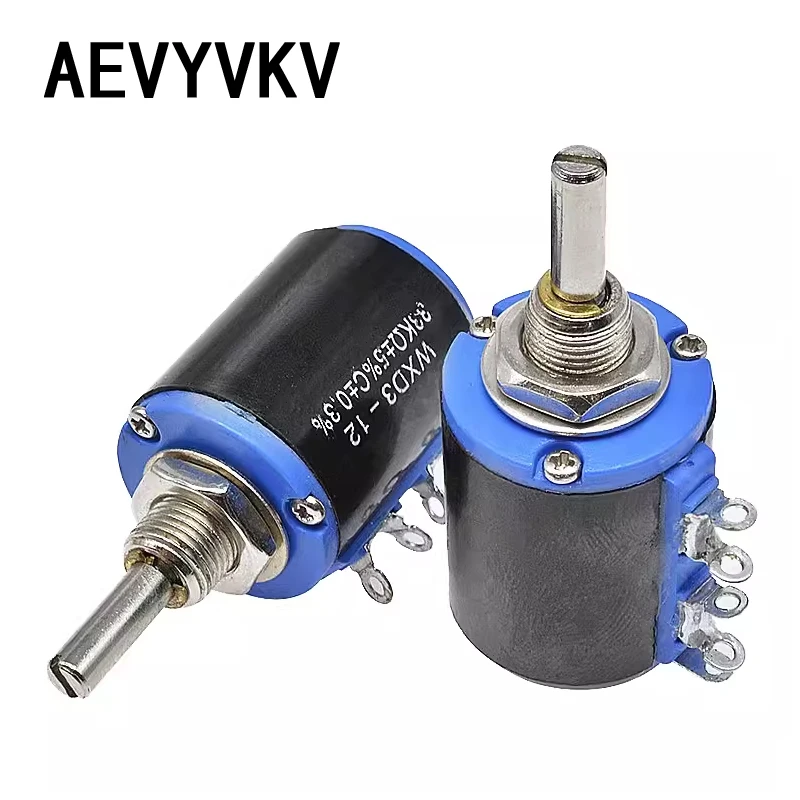 Wire Wound Potentiometer WXD3-12-1W Precision Multiturn Potentiometer 100 220R 470R 1K 2K2 3K3 4K7 5K6 10K 22K 33K 47K WXD3-12 1W Wirewound Potentiometer