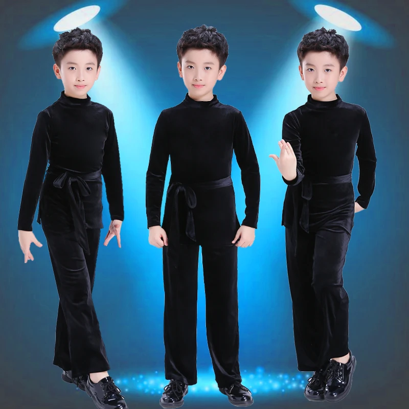 

ballroom boy Latin dancing tango desigual competition suit children's professional dance wear boy salsa shirt + pants