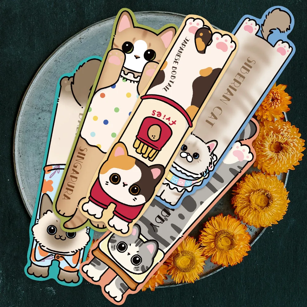 30pcs Cute Cartoon Pets Cats Paper Bookmarks DIY Students Readers Gift Library Office Book Journal Page Markers