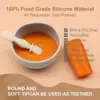 3-Pack Silicone Chewing Spoon Set, Easy to Grip, for Babies and Toddlers, Self-Feeding Utensils for Toddlers 6+ Months, Beige 3