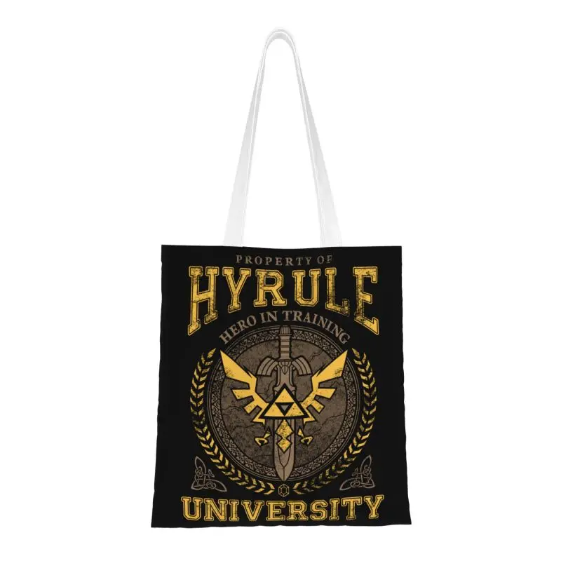 Custom Legend Of Zeldas Canvas Shopping Bags Donna Riutilizzabile Grocery Hyrule College Tote Shopper Bags