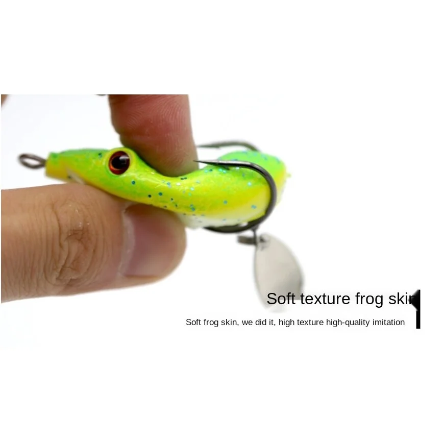 5.5cm/13g Fishing Frog Lure Soft Bait Lure Blood Trough Hook fishing lure