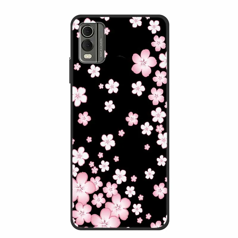 Luxury TPU Soft Silicone Back Cover with Lovely Floral Design - Shockproof Phone Protector