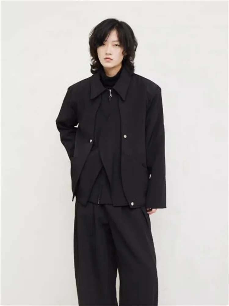 

2024 Niche design sense deconstruction wear more zipper short jacket fashion casual jacket top