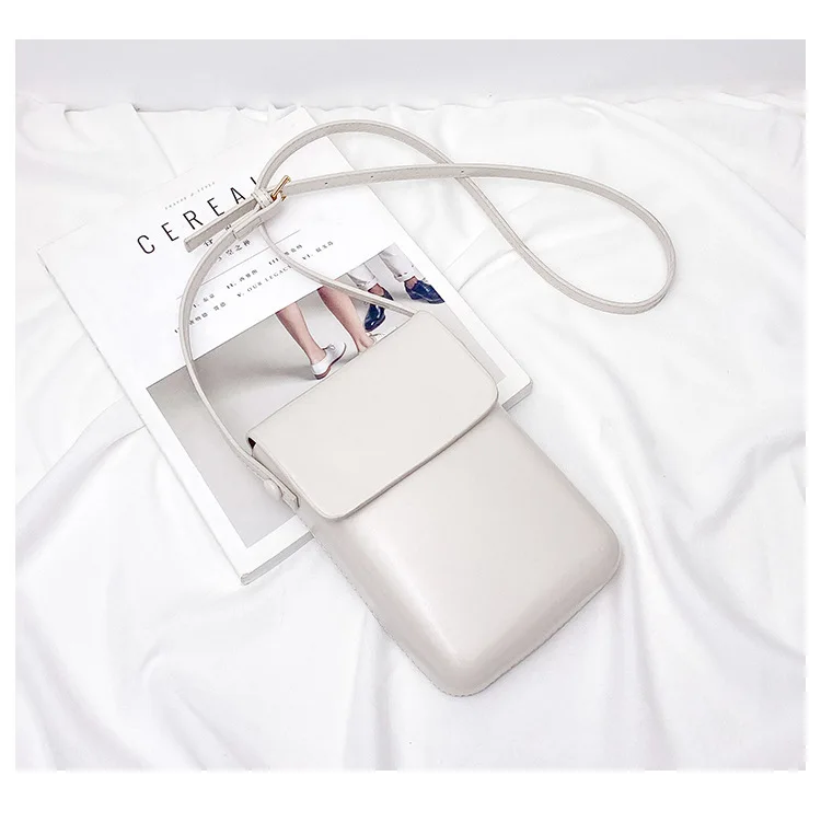 Mini PU Leather Crossbody Bag - Womens Solid Designer Shoulder Purse