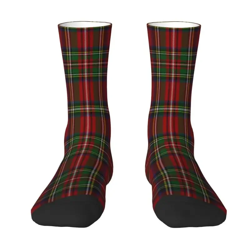 

Cool Men's Royal Tartan Plaid Dress Socks Unisex Breathbale Warm 3D Printed Classic Gingham Crew Socks