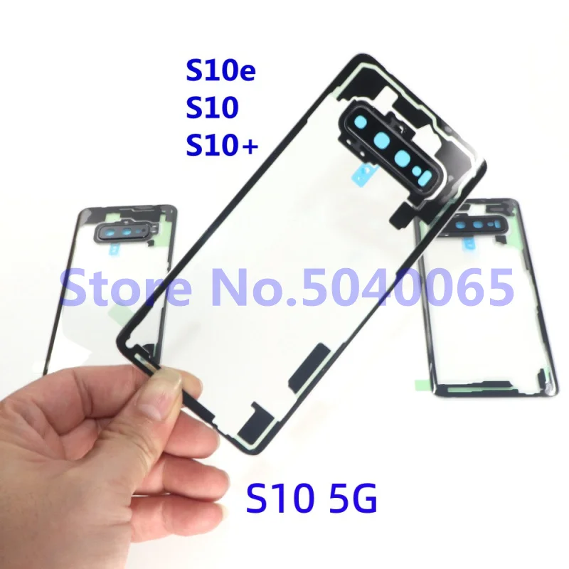 

Back Glass Transparent Shell For Samsung Galaxy S10 S10e S10 Plus S10+ 5G Battery Cover Rear Door Housing Case Camera Lens Frame